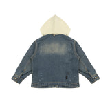 Yes London Kids Giacca Denim con Cappuccio Beige per Bambini