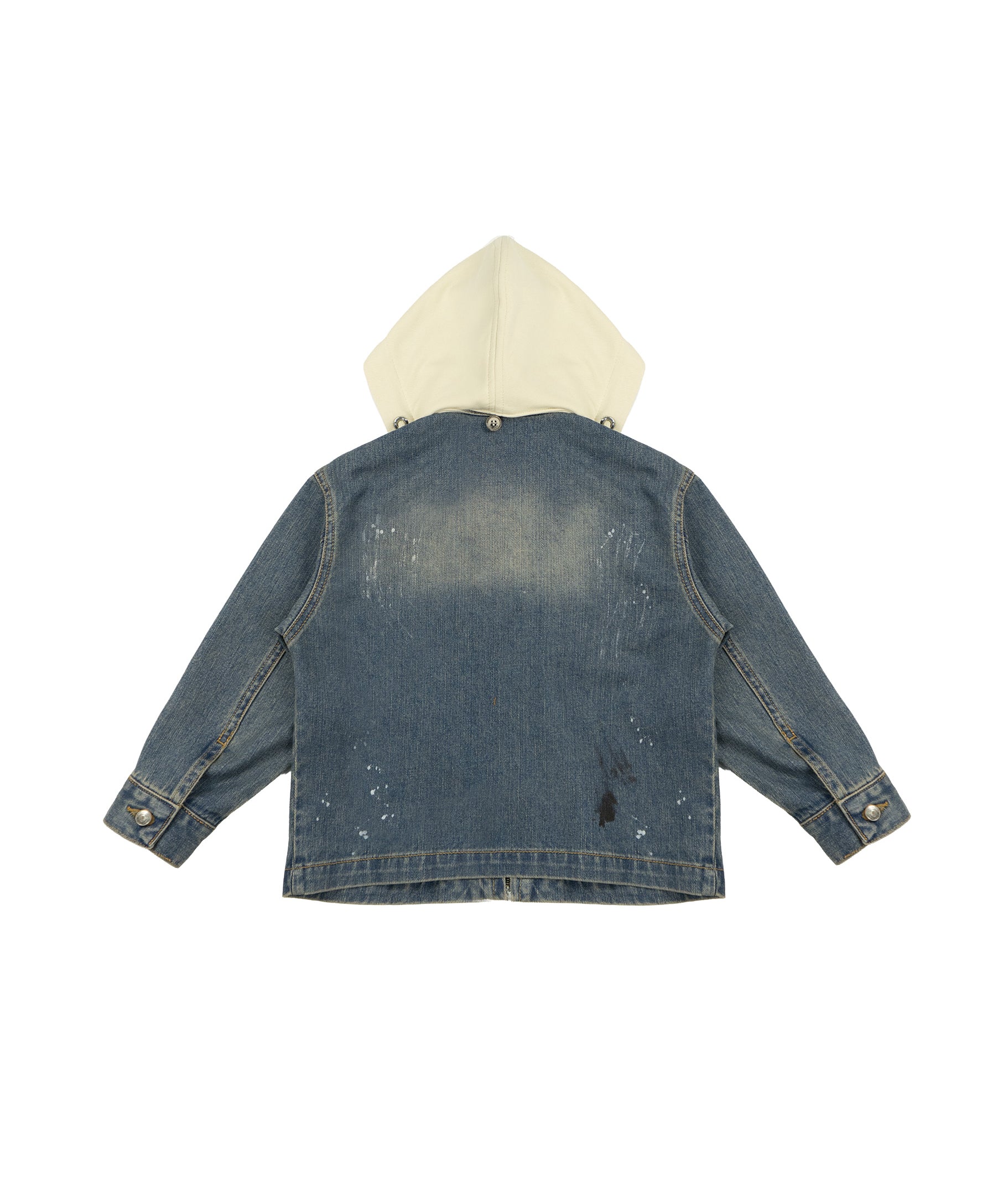 Yes London Kids Giacca Denim con Cappuccio Beige per Bambini