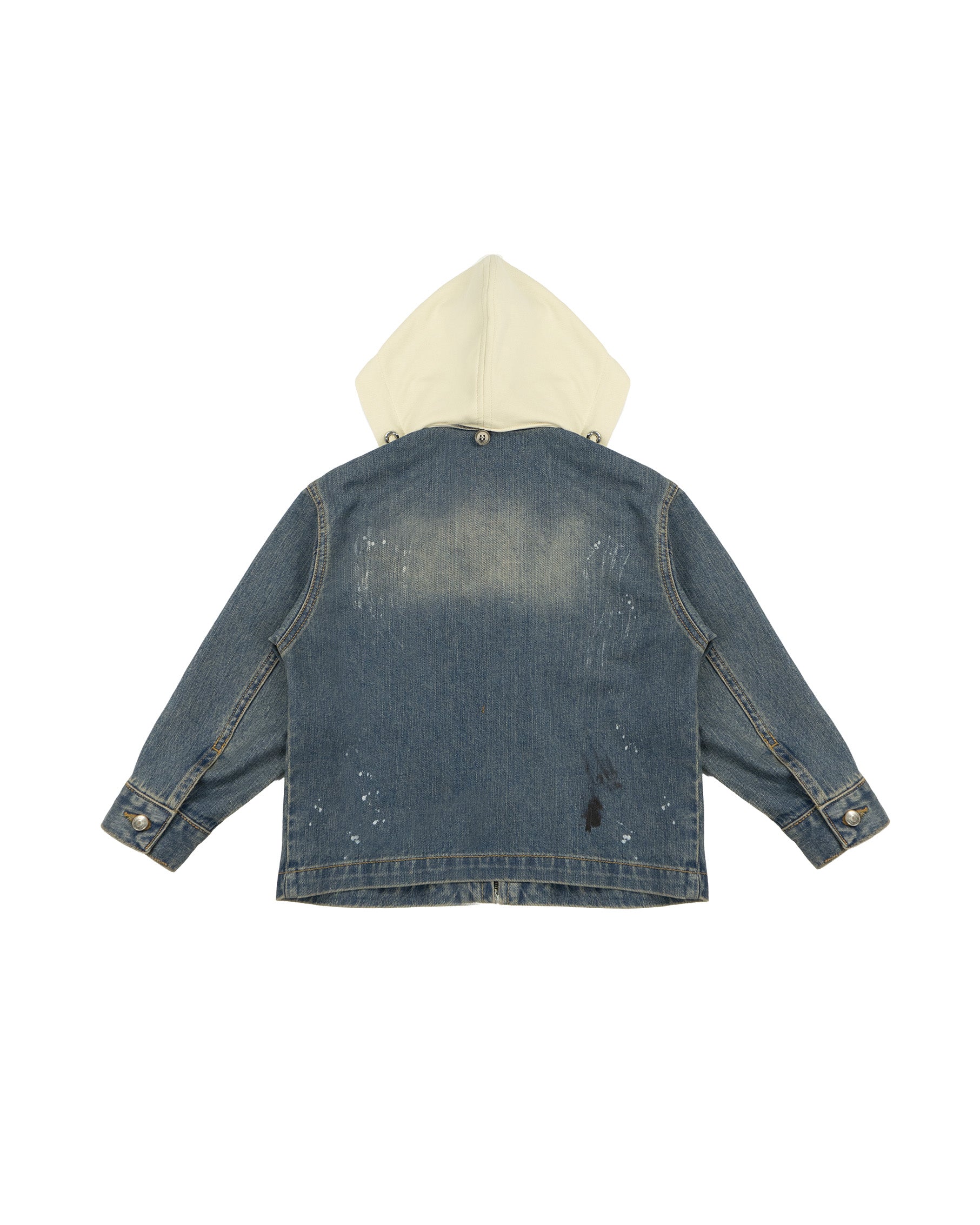 Yes London Kids Giacca Denim con Cappuccio Beige per Bambini