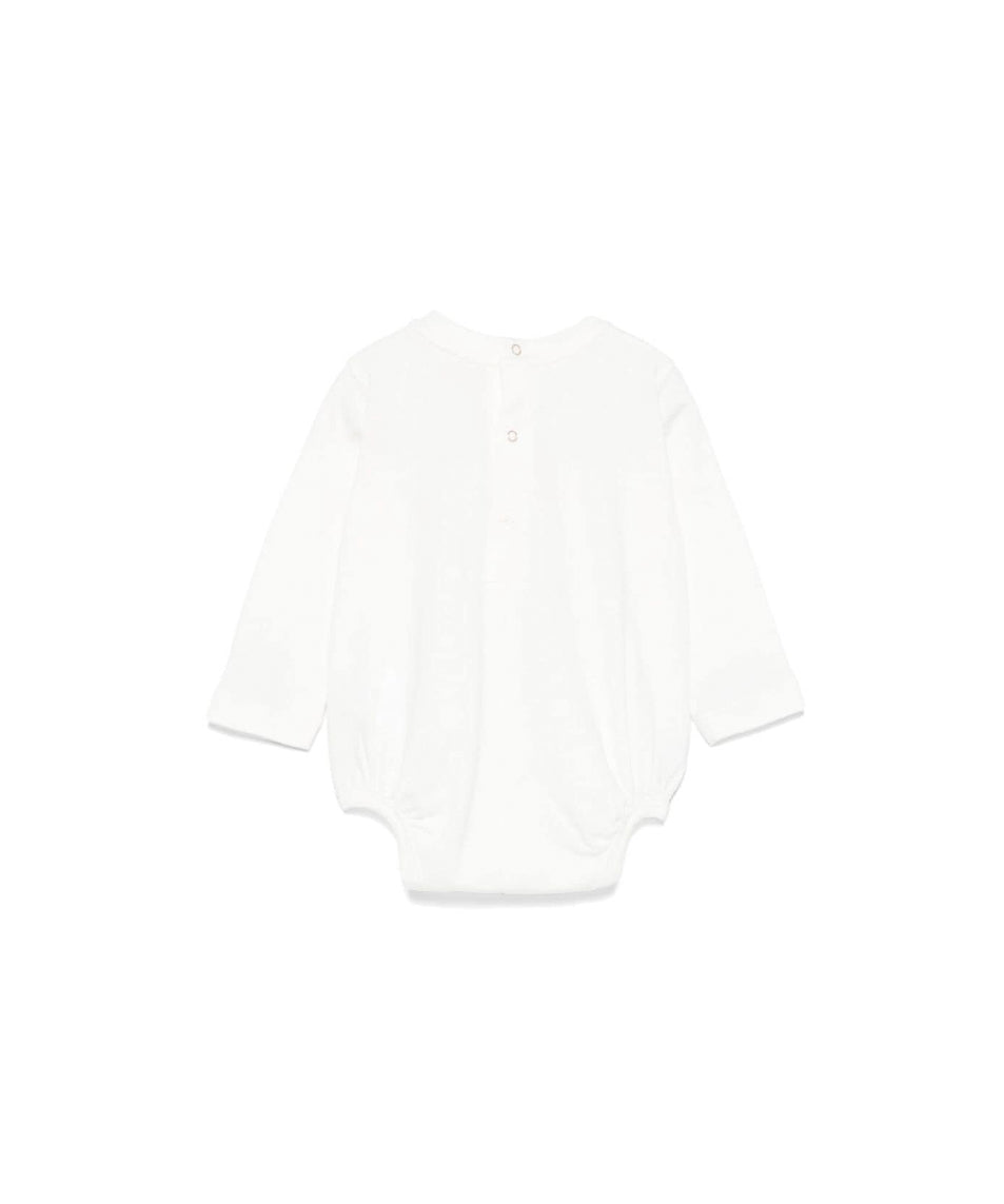 Elisabetta Franchi La Mia Bambina Body Panna con Ricamo per Neonate (retro)