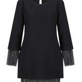 Patrizia Pepe Kids Abito Nero con Strass per Bambine