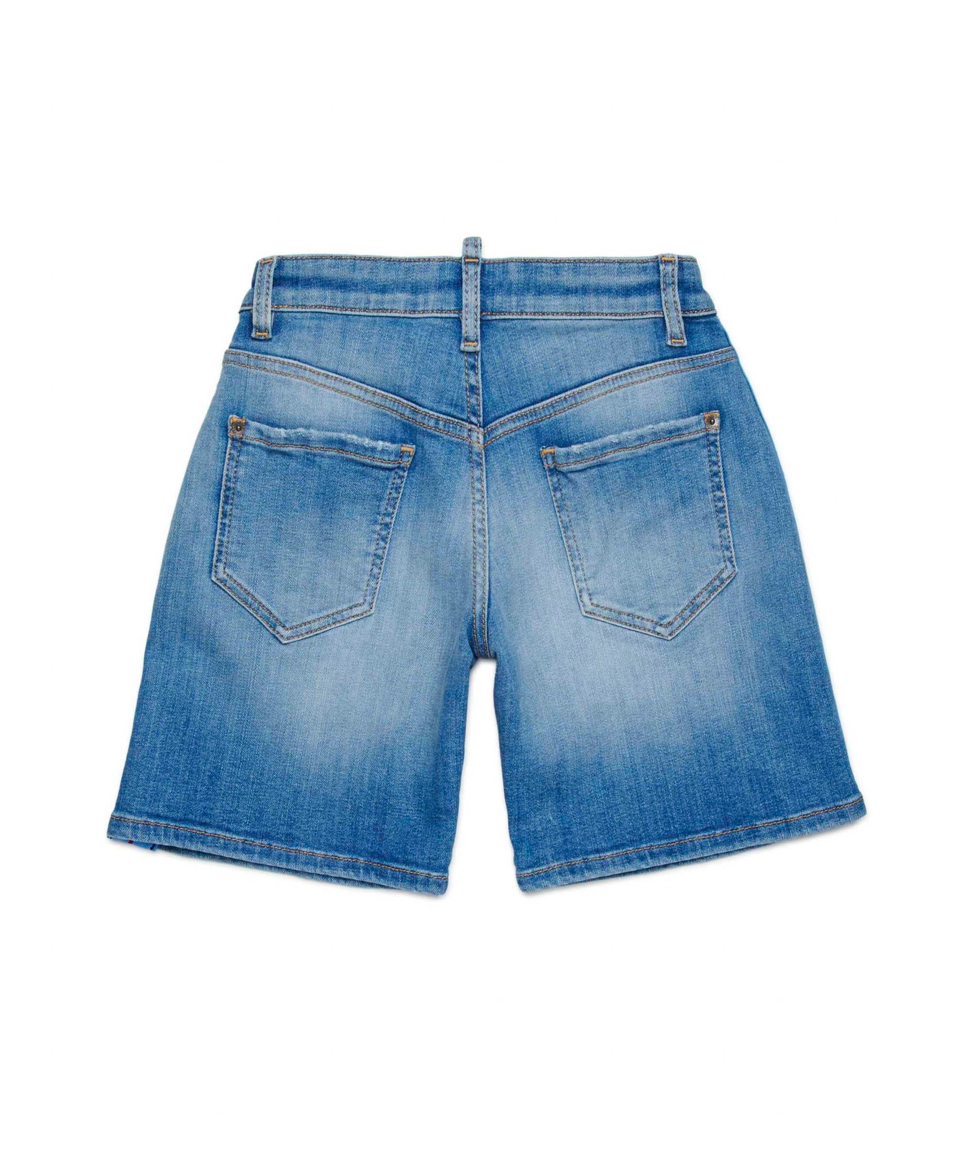 Dsquared2 Kids Bermuda Denim con Banda Logo per Bambini