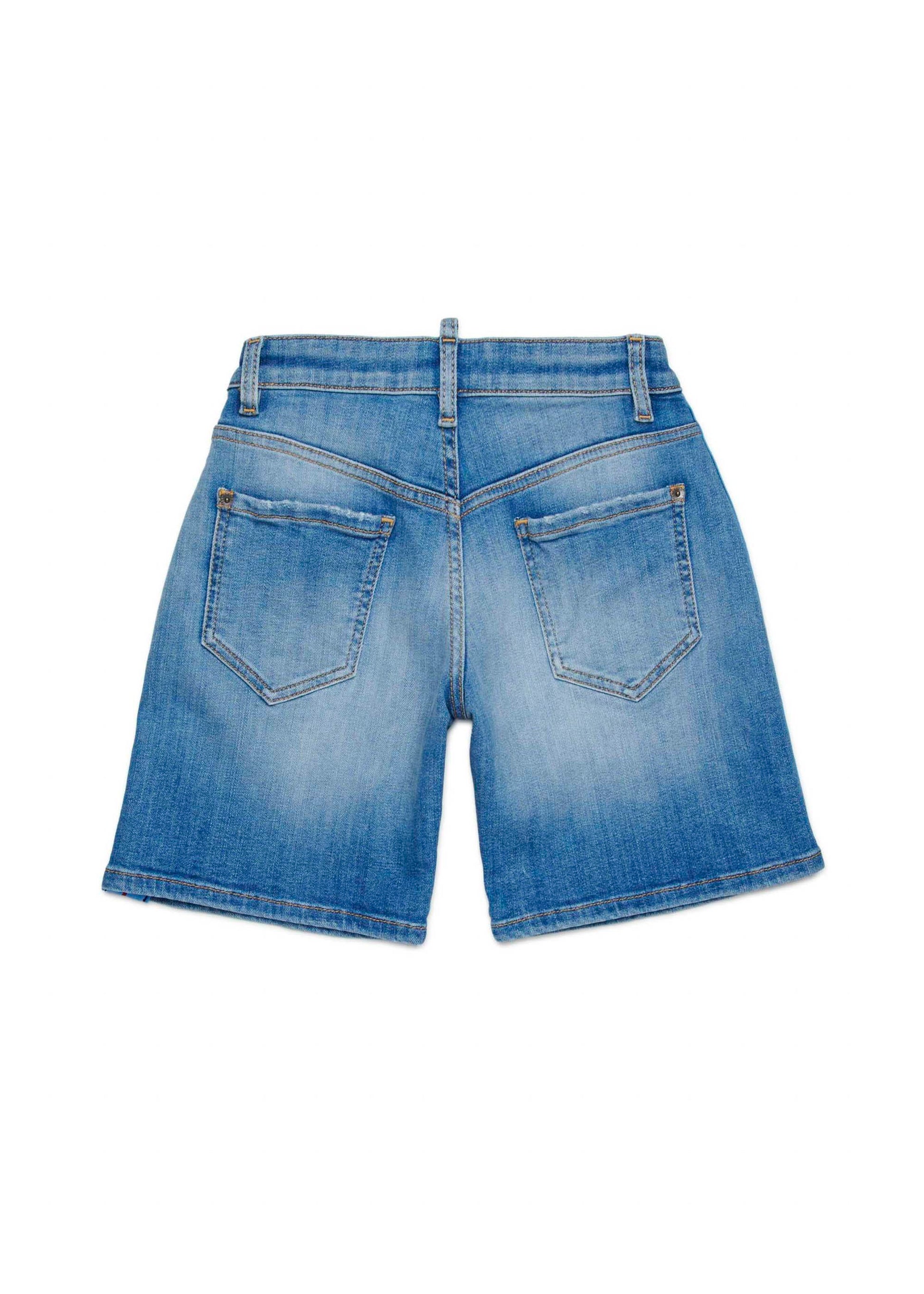 Dsquared2 Kids Bermuda Denim con Banda Logo per Bambini