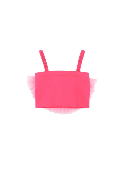 Angel's Face Fuchsia Tulle Rosette Top for Girls