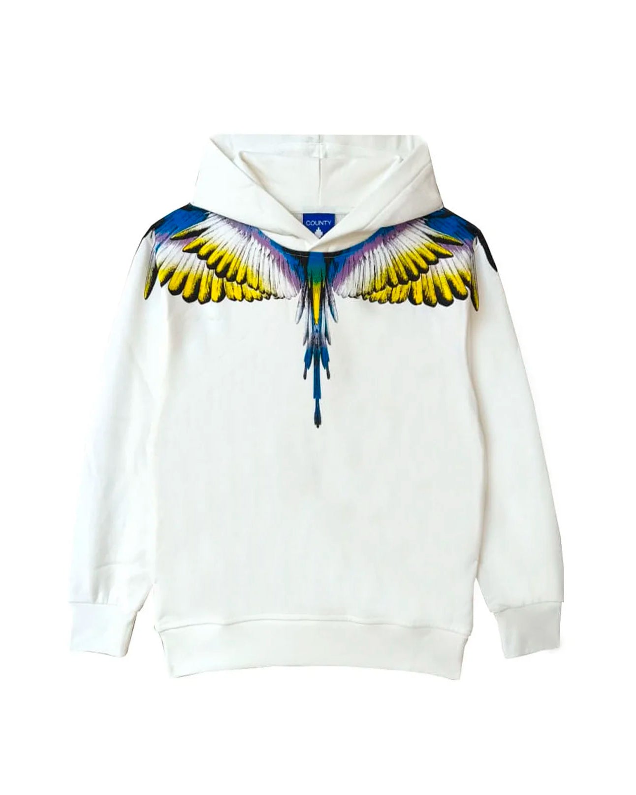 Marcelo Burlon County Of Milan Kids Felpa con Cappuccio Bianca per Bambini