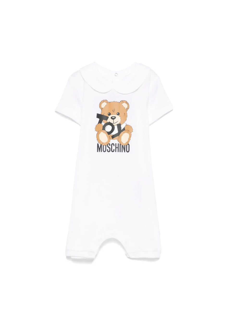 Moschino Kids Tutina Bianca con Stampa Toy per Neonati