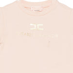Elisabetta Franchi La Mia Bambina T-shirt Rosa con Stampa Logo Effetto Oro per Neonate