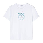 Pinko Kids T-shirt Bianca con Logo in Cristalli (fronte)