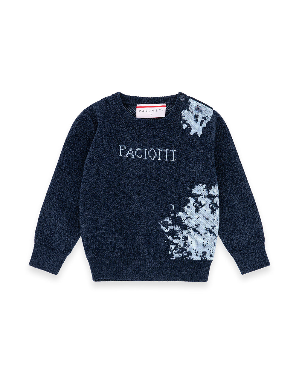 Paciotti Kids Maglia Blu Navy con Logo Ricamato per Neonati