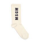 MSGM Kids Calzini Crema con Logo