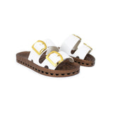 Sensi Kids Prestige White Double Band Sandal for Girls