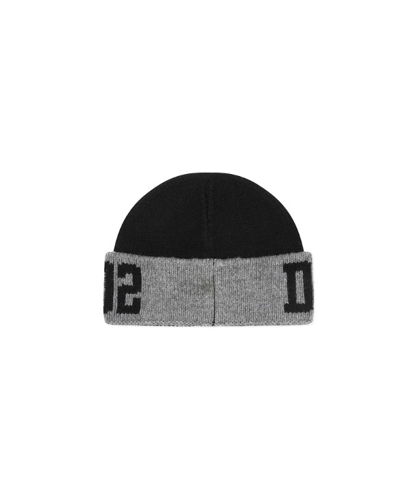 Dsquared2 Kids Cappellino Nero in Lana con Logo per Neonati (retro)