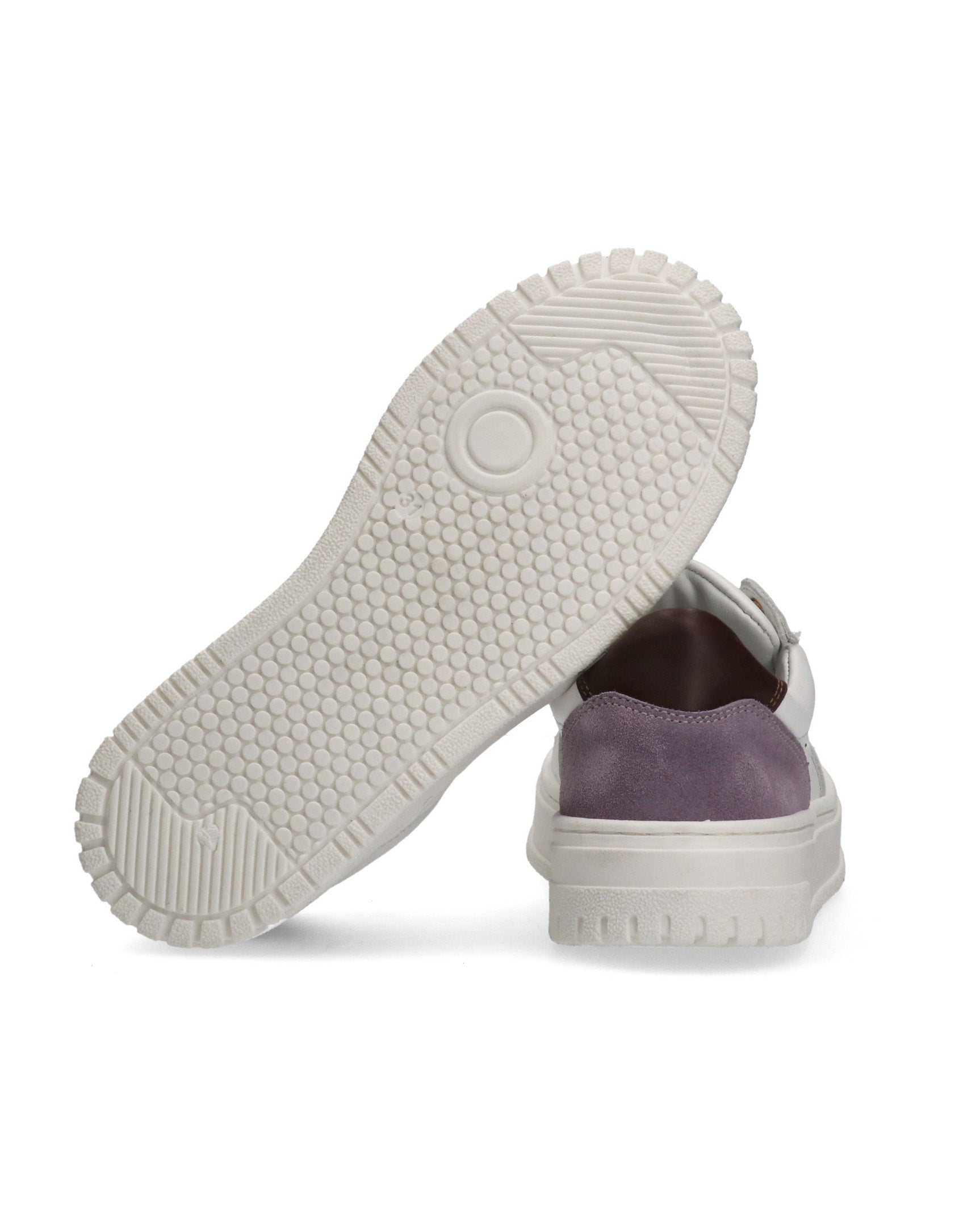 Elisabetta Franchi La Mia Bambina Sneakers Avorio/Lilla con Logo per Bambine