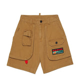 Dsquare2 Kids Bermuda Bronze Brown Cargo per Bambini