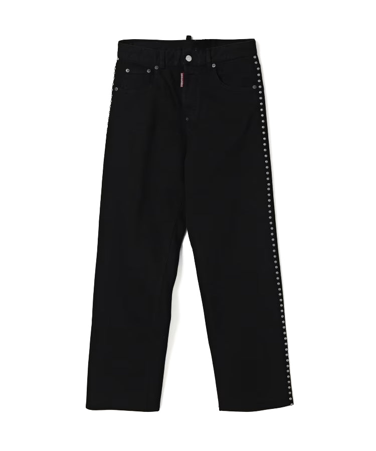 Dsquared2 Kids Jeans Nero con Borchie per Bambini
