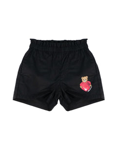 Moschino Kids Short Nero con Teddy per Neonate