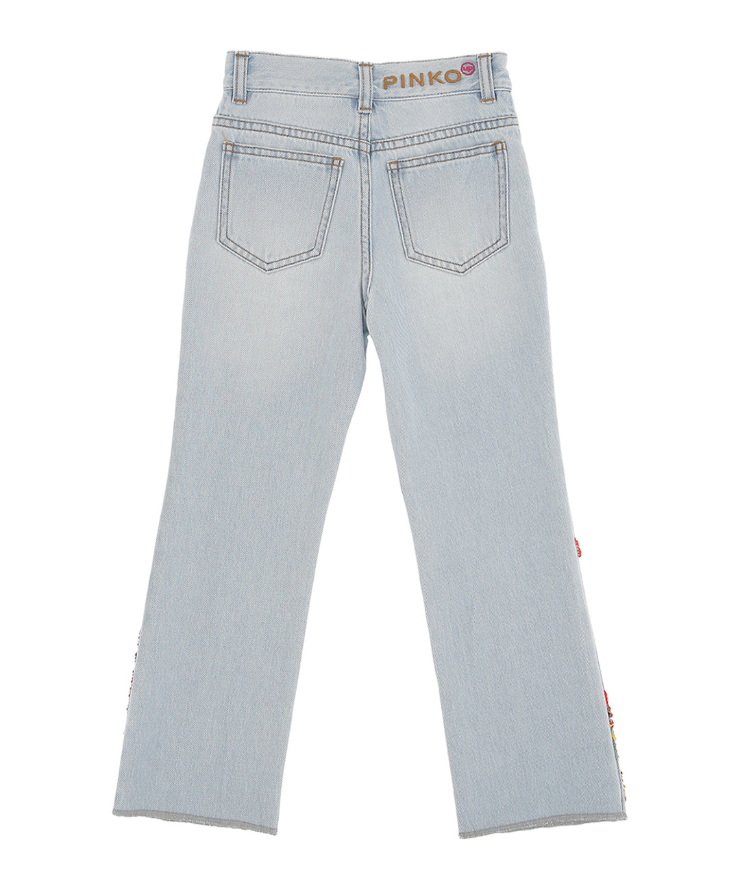 Pinko Kids Jeans Denim con Paillettes Fire per Bambine