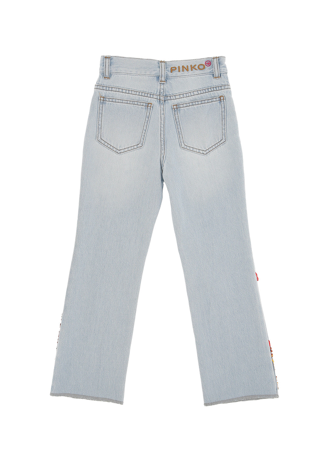 Pinko Kids Jeans Denim con Paillettes Fire per Bambine