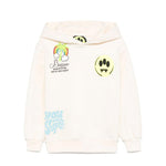 Barrow Kids Felpa con Cappuccio Crema con Stampa Retro