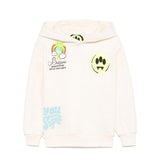 Barrow Kids Felpa con Cappuccio Crema con Stampa Retro