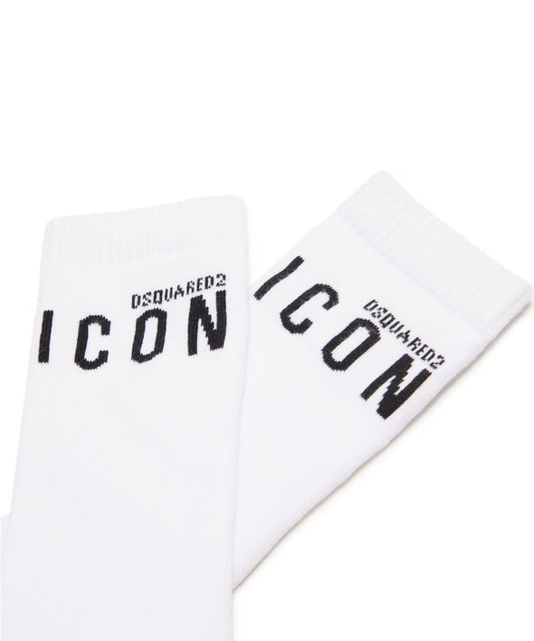 Dsquared2 Kids Calzini Bianchi con Logo