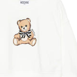 Moschino Kids Felpa Girocollo Panna con Teddy per Bambine