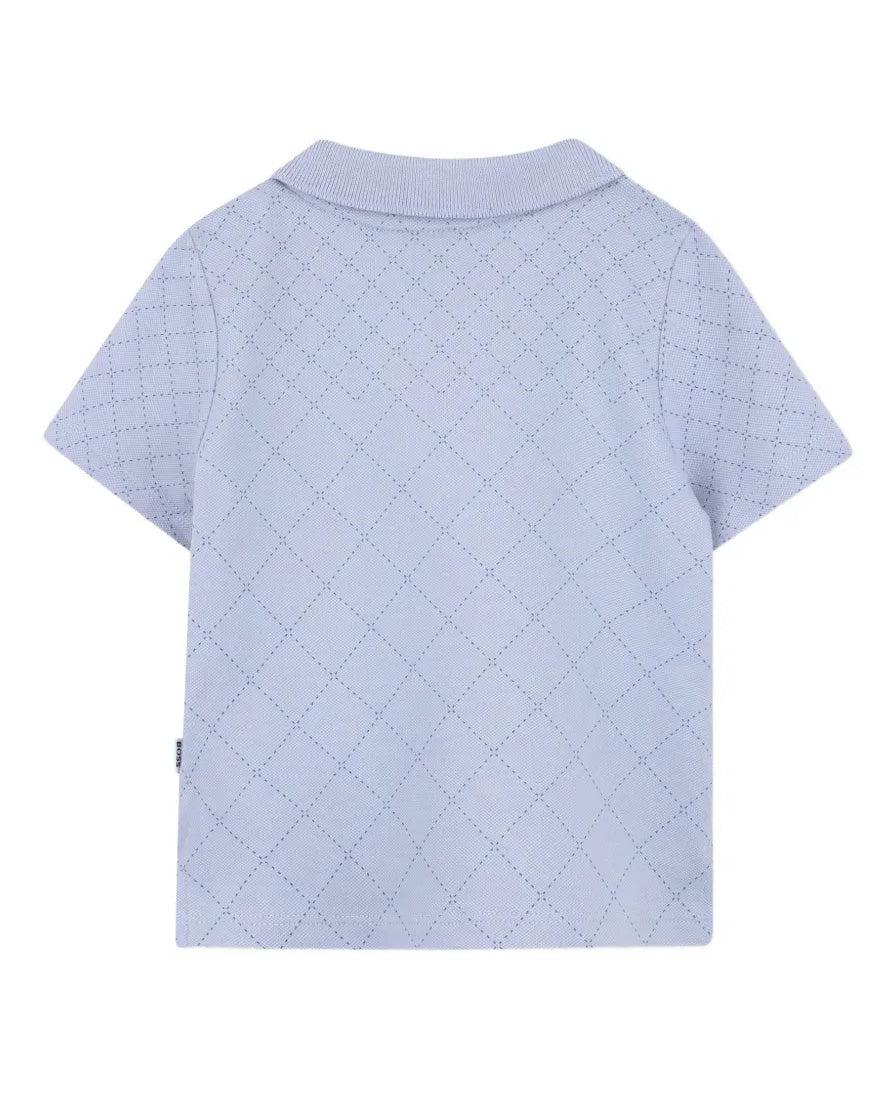Hugo Boss Kids Polo Grigio Polvere con Logo per Neonati