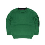 Alessandrini Kids Maglia Verde con Scritta Logo a Contrasto e Bottoni per Apertura Spalla per Neonati