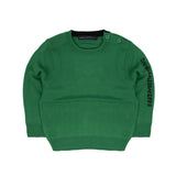 Alessandrini Kids Maglia Verde con Scritta Logo a Contrasto e Bottoni per Apertura Spalla per Neonati