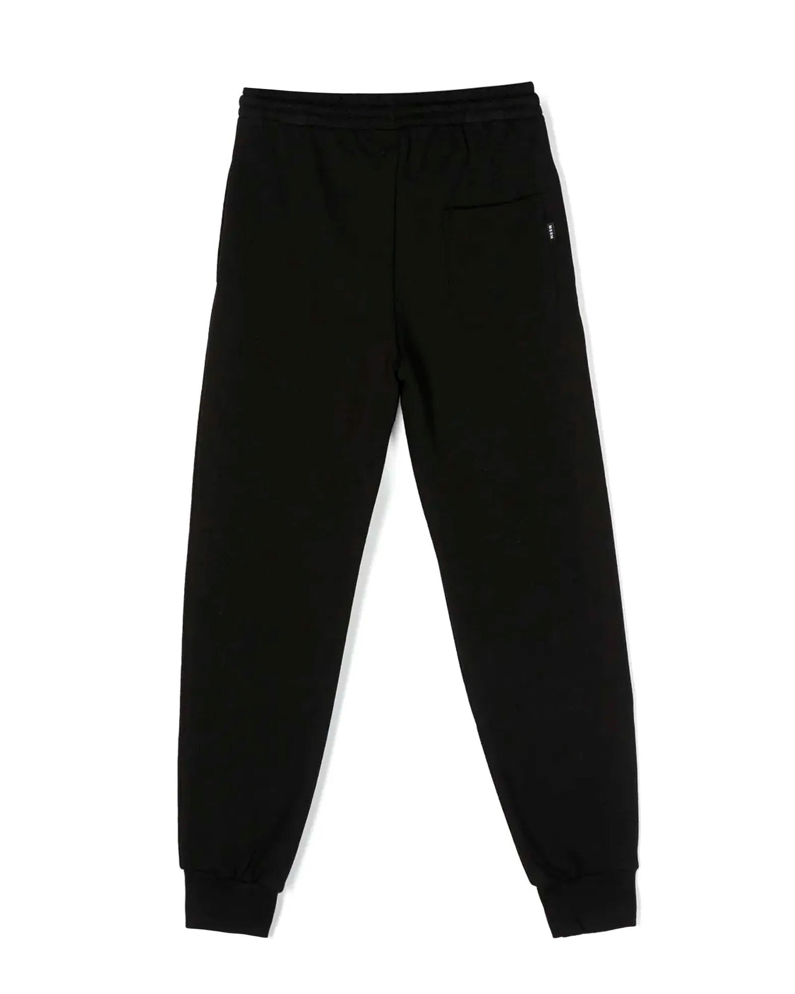 MSGM Kids Pantaloni in Tuta Neri con Logo per Bambini