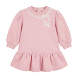 Elisabetta Franchi La Mia Bambina Abito in Cotone con Ricamo Rosa per Bambine