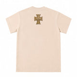 ArtSuperMoney T-Shirt Beige con Stampa con Strass per Bambini