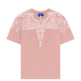 Marcelo Burlon County Of Milan Kids -Shirt Rosa con Motivo Ali a Contrasto per Bambine