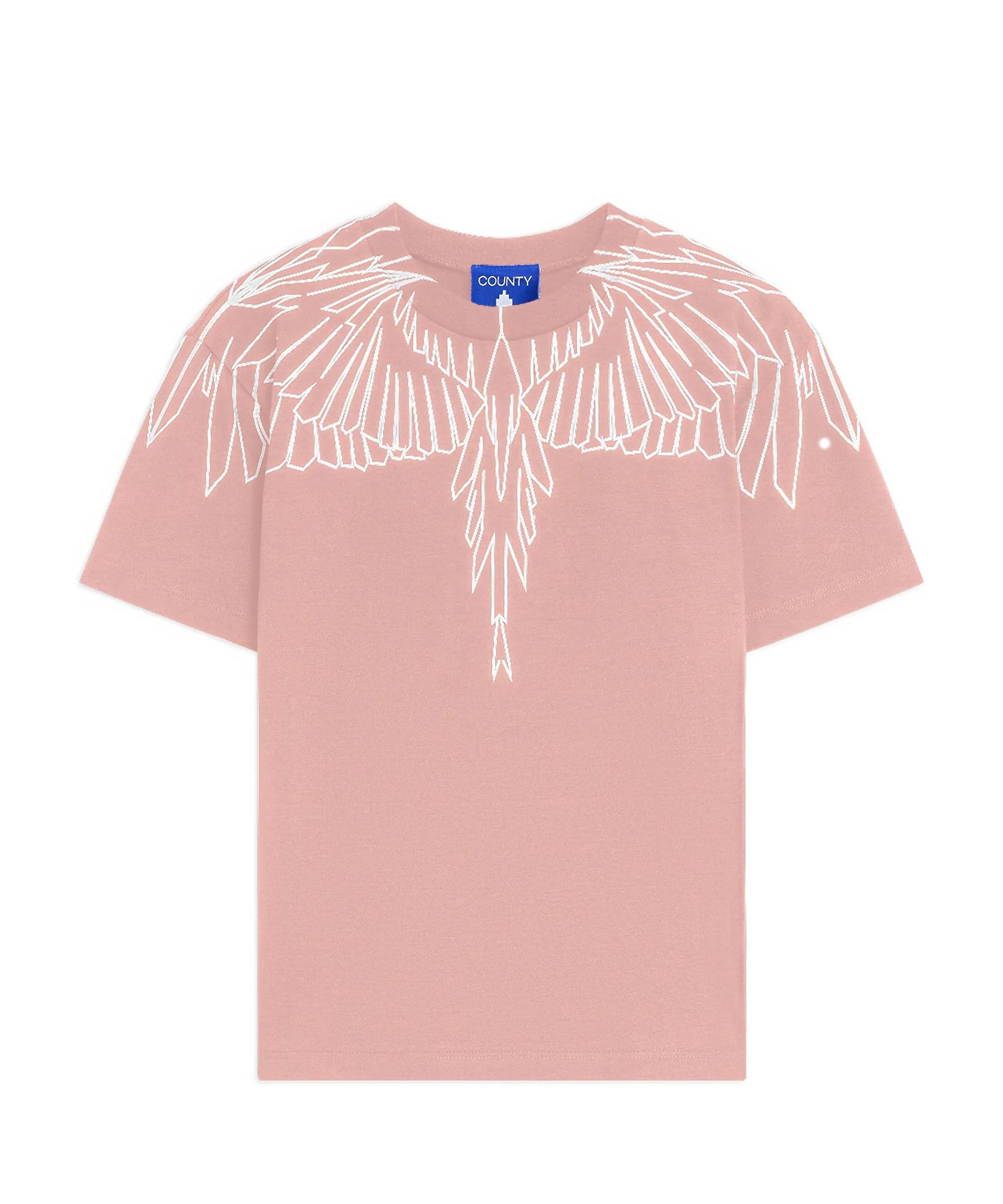 Marcelo Burlon County Of Milan Kids -Shirt Rosa con Motivo Ali a Contrasto per Bambine