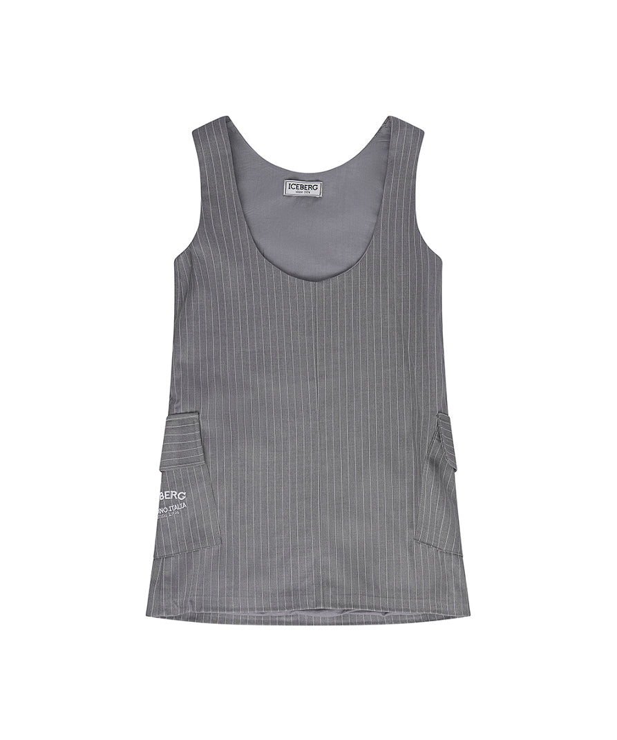 Iceberg Kids Abito Grigio Gessato per Bambine