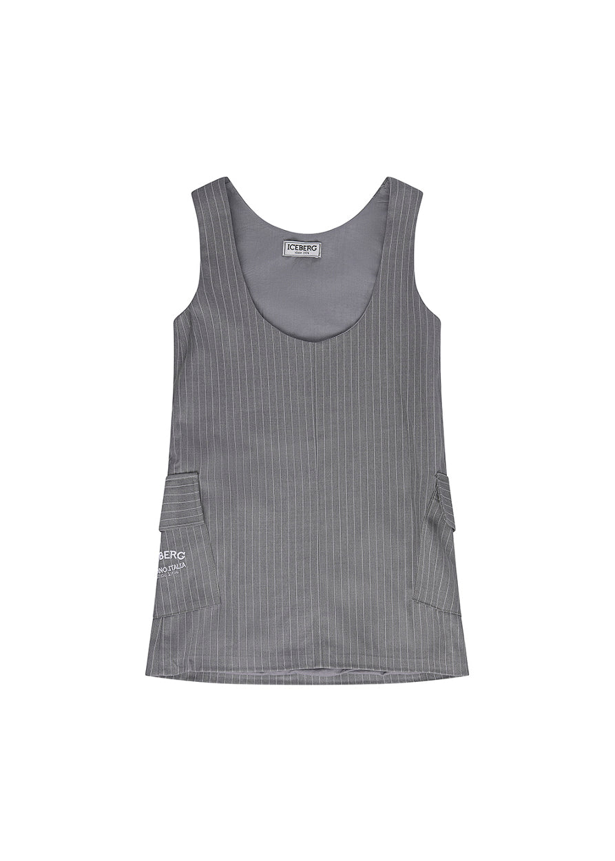Iceberg Kids Abito Grigio Gessato per Bambine
