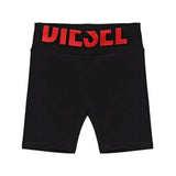Diesel Kids Ciclista Nero con Logo Rosso per Bambine