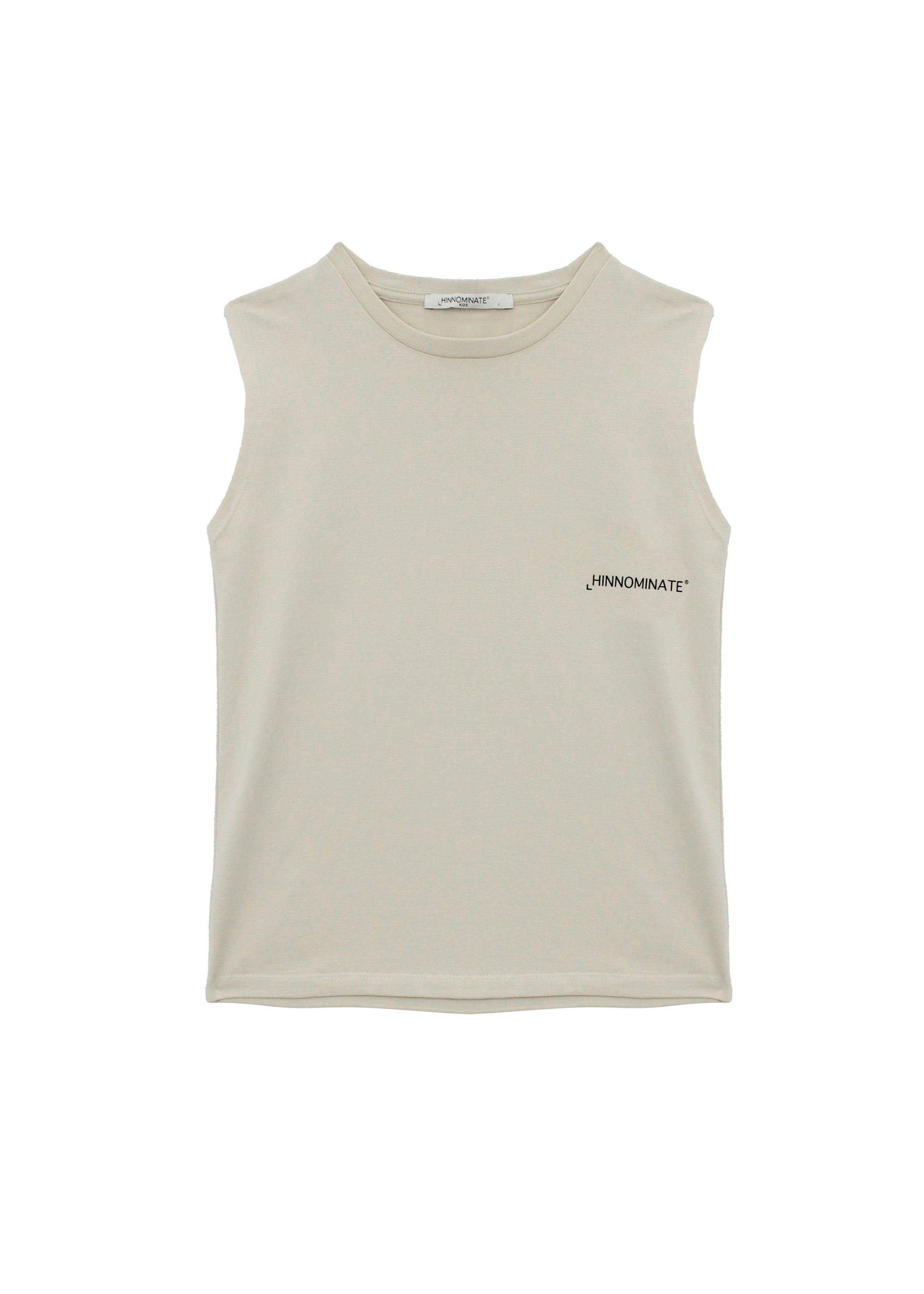Hinnominate Kids T-Shirt Beige con Logo per Bambini (fronte)