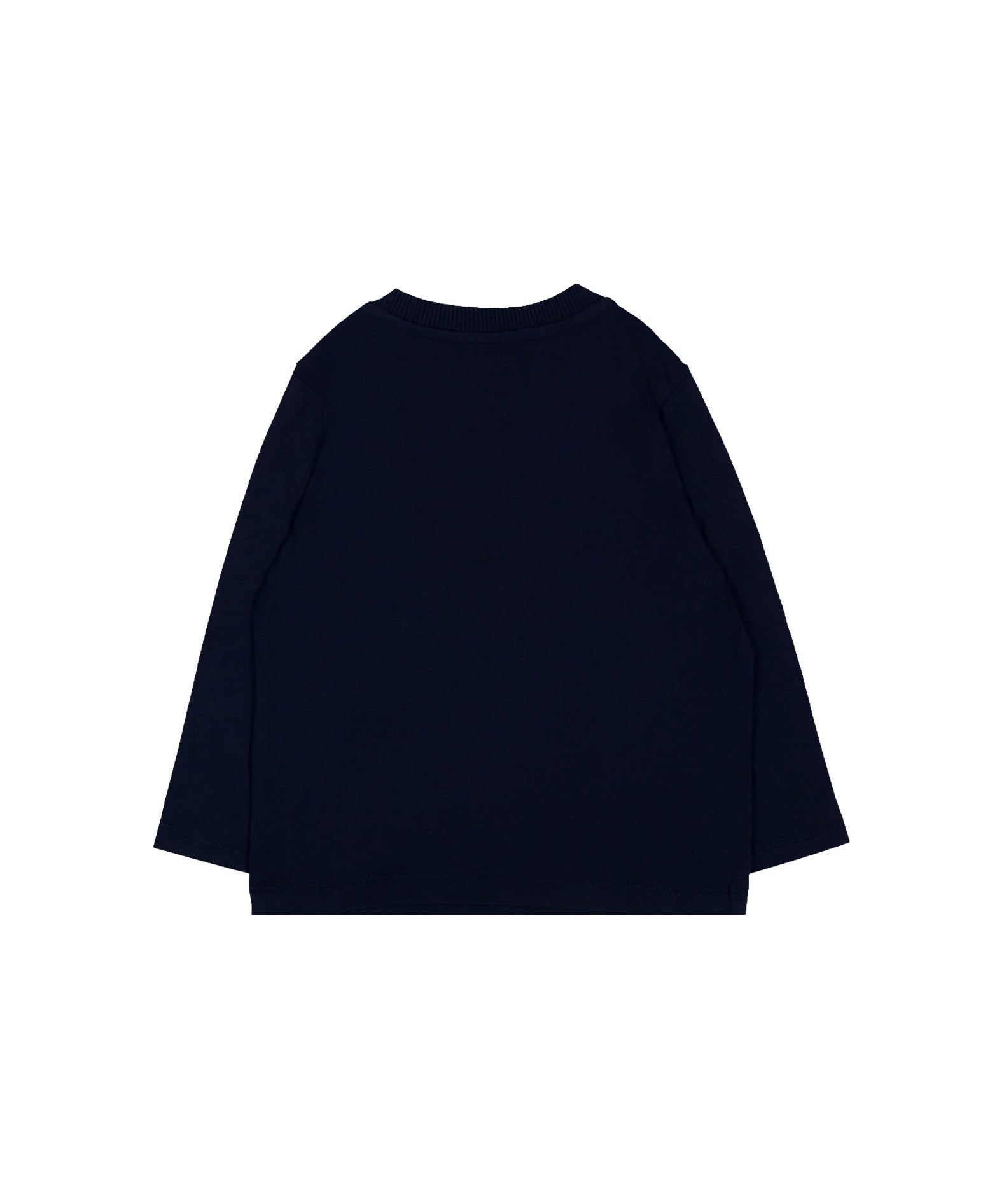 Moschino Kids Maglia Nera a Maniche Lunghe con Stampa Teddy Bear e Logo per Neonati e Neonate