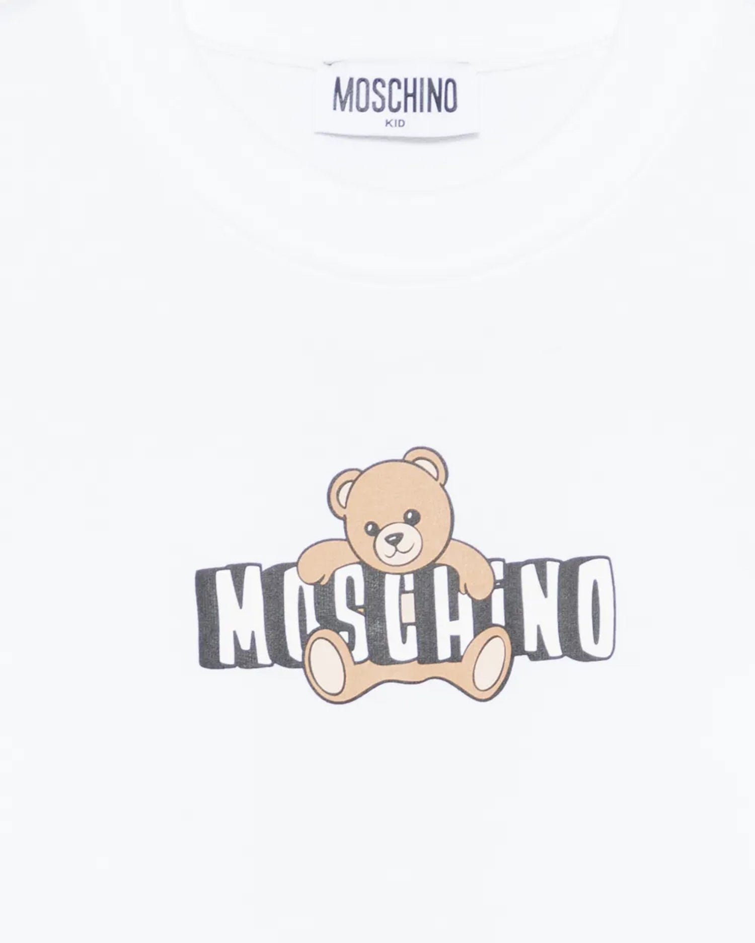 Moschino Kids Felpa Bianca con Logo Teddy Bear per Bambini