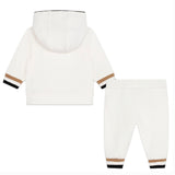 Boss Kids Completo Felpa e Pantalone Bianco per Neonati (retro)