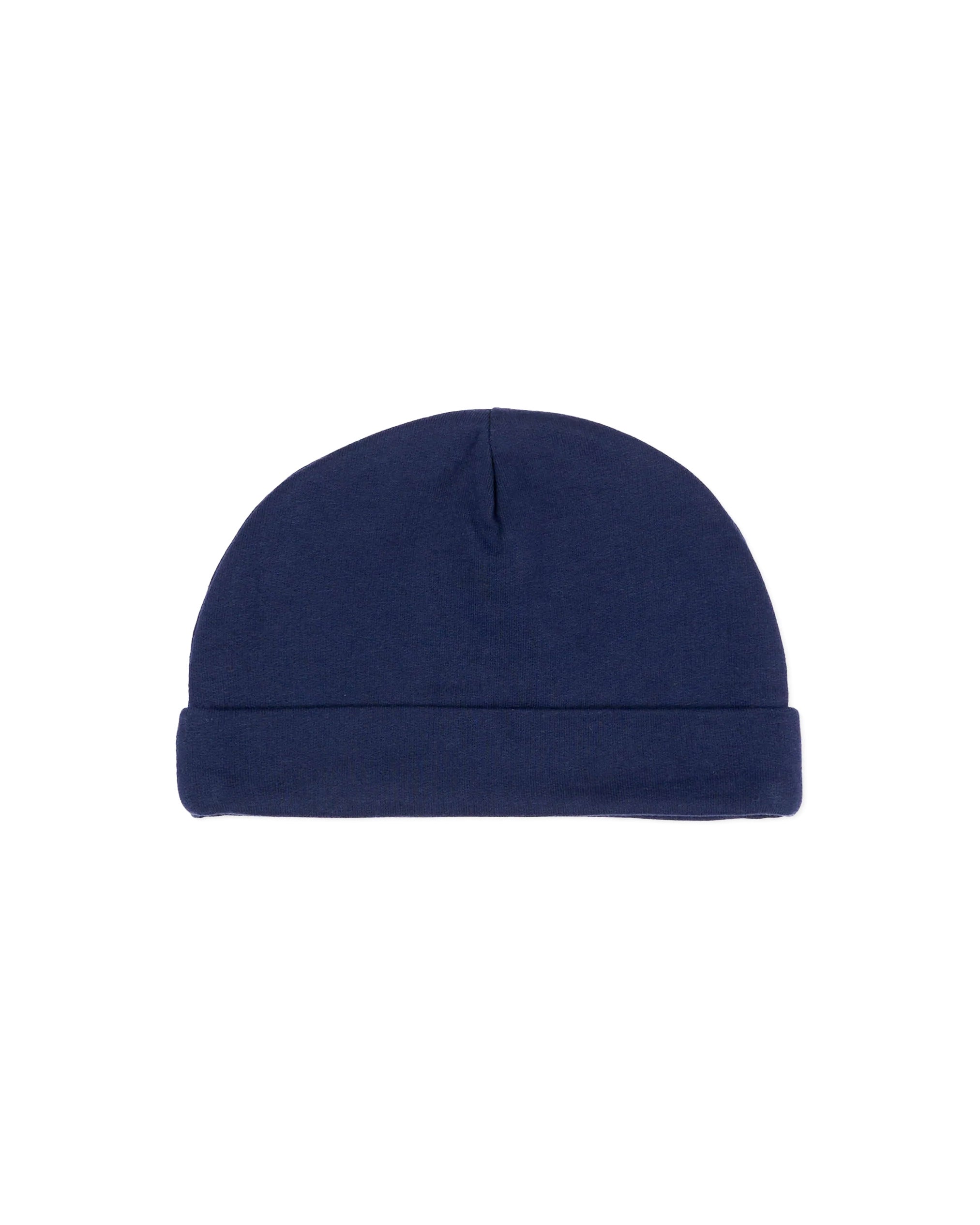 Moschino Kids Cappellino Blu in Cotone con Stampa Teddy Bear e Logo Unisex per Neonati