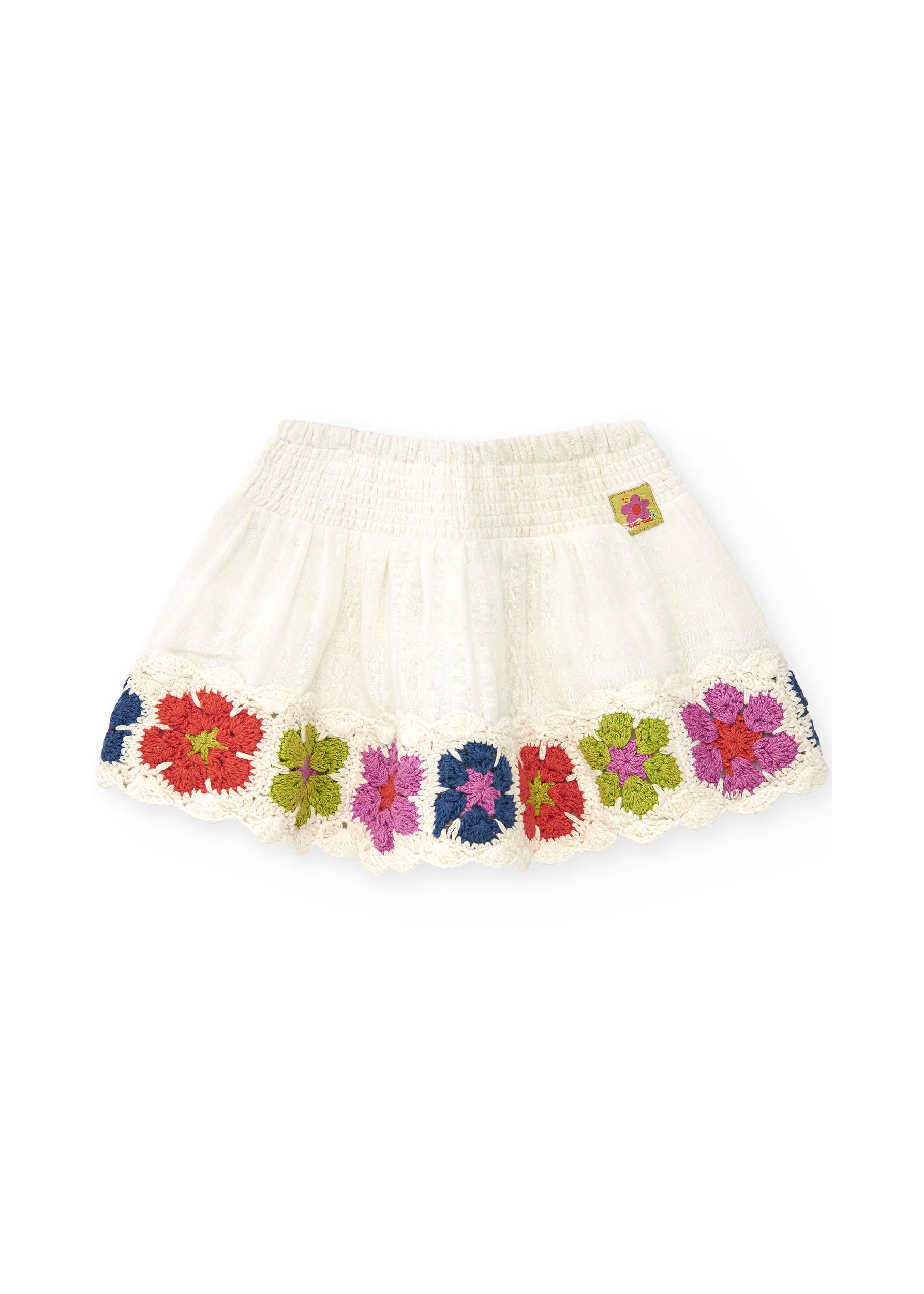 Tuc Tuc Gonna Bianca con Ricamo Fiori per Neonate