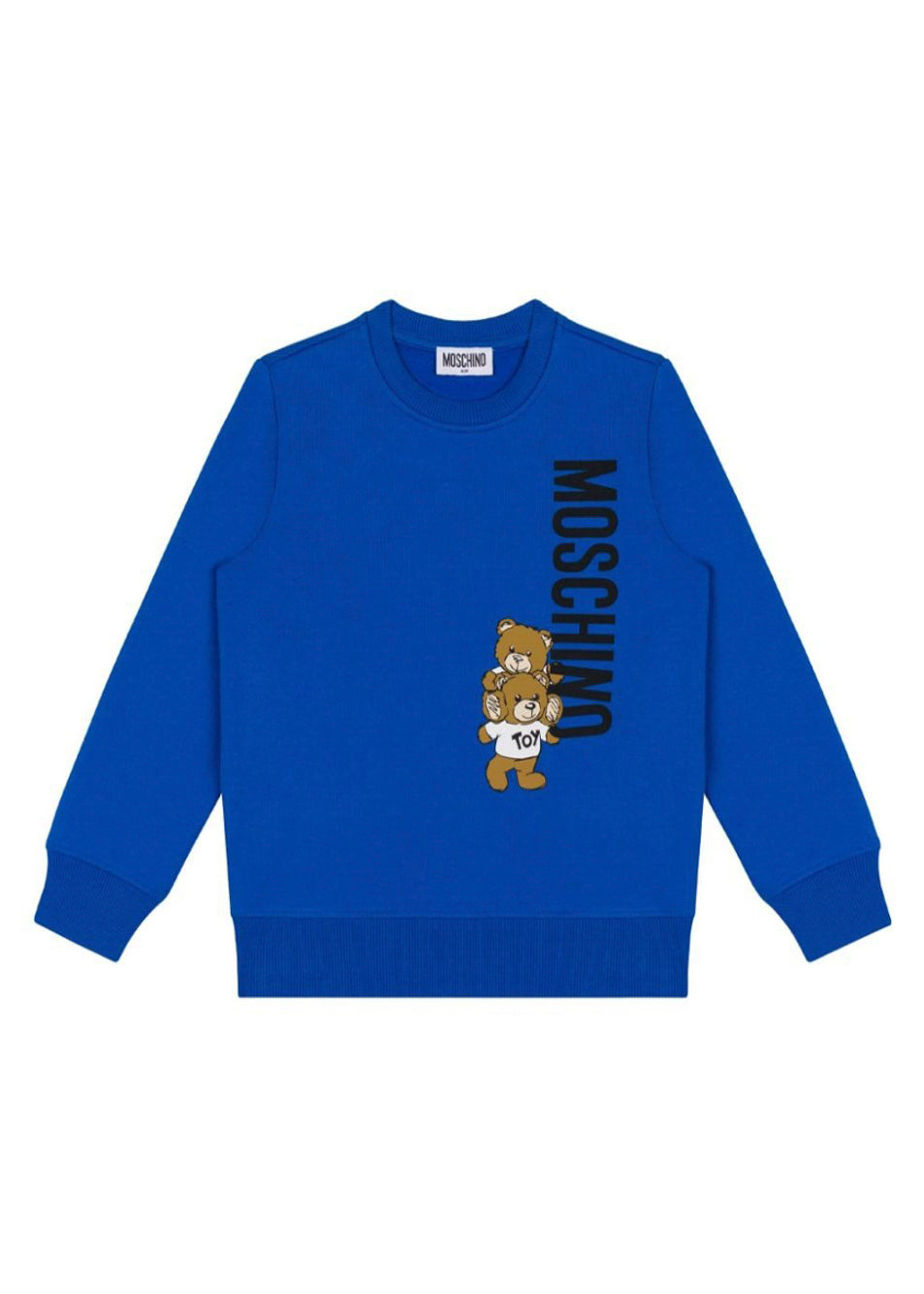 Moschino Kids Felpa Blu con Logo Teddy Bear per Bambini 
