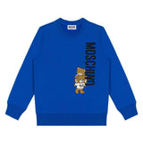 Moschino Kids Felpa Blu con Logo Teddy Bear per Bambini 