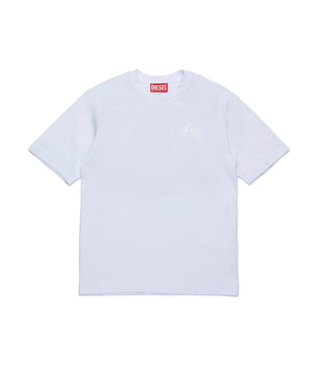 Diesel Kids T-shirt Bianca con Logo e Macro Oval D