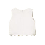 Twinset Kids Top Off-White con Dettagli in Pizzo per Bambine e Neonate