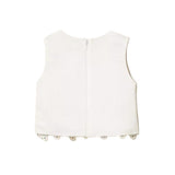 Twinset Kids Top Off-White con Dettagli in Pizzo per Bambine e Neonate