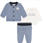 Boss Kids Felpa con Pantaloni Azzurri con T-shirt per Neonati
