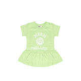 Msgm Kids Abito Verde con Stampa Logo per Neonati